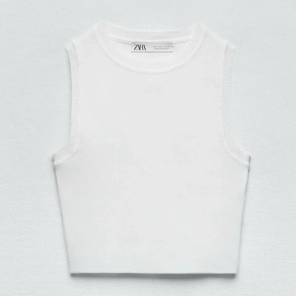 NWT Classic White Knit crop top - Picture 1 of 5